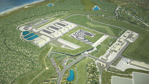 Graphic depiction of the design shows how the green roof blends into the surrounding environment. Image is courtesy of ASPECT Studios and Fytogreen Victorian-Desalination-Project-Green-Roof-Plant_Establishment